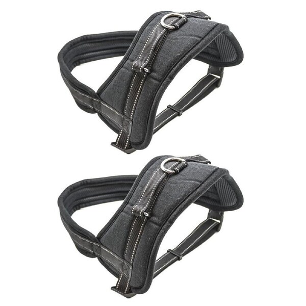 2x Paws & Claws 120cm Adjustable Strong Soft Padded Pet Harness Dog Vest XXL BLK