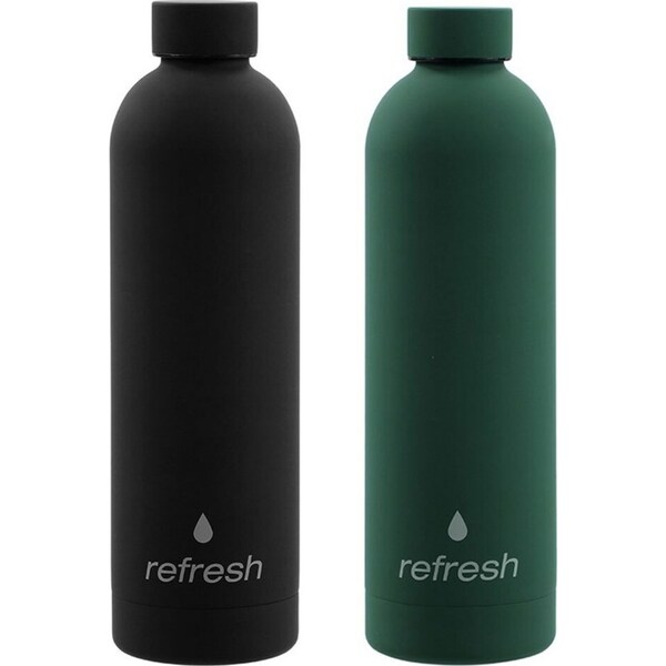 2x Lemon & Lime 750ml Refresh Insulated Drink Bottle Double Wall Hot/Cold Assort
