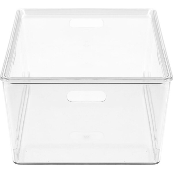 Boxsweden Crystal Tidy Box 52cm/24L Storage w/ Lid Stackable Organiser Clear