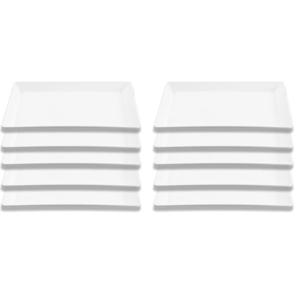 10x Lemon & Lime Rectangle 38x28cm Serving Snacks Platter Outdoor Tableware WHT