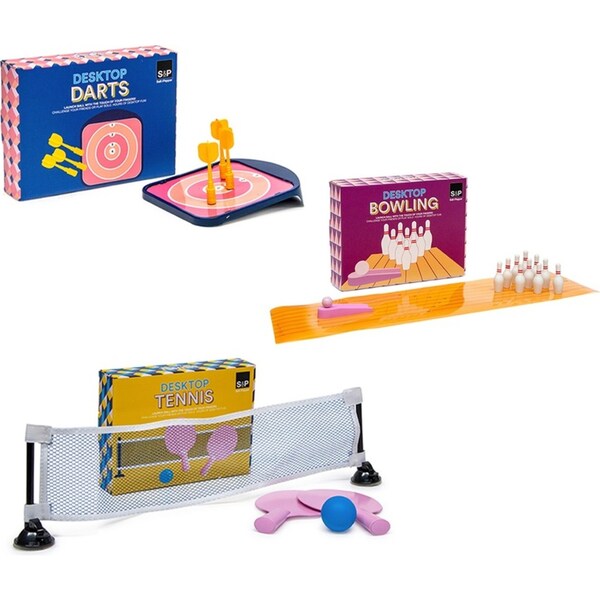 3pc S&P Desktop Games Darts, Bowling And Tennis Kids Desk/Tabletop Game Toy 5y+