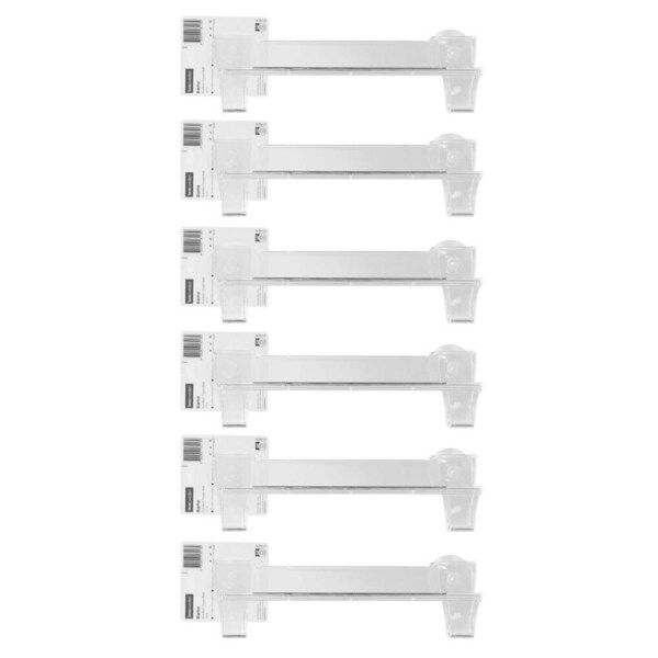 6x Boxsweden Bano Suction 28cm Towel Rail Holder Wall Storage Organiser Assorted