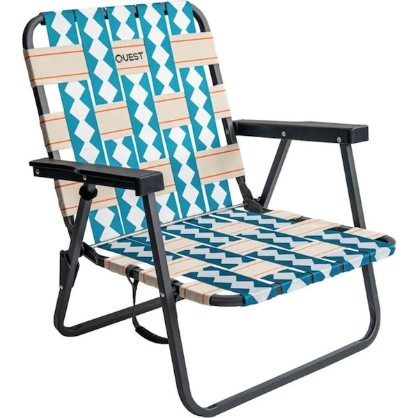 Quest Cocomo 62cm Foldable Beach Low Chair w/ Armrests Outdoor Camping/Picnic