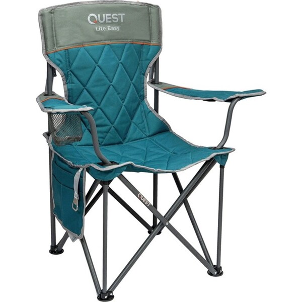 Quest Lite Easy 92cm Aluminium Camp Chair w/Armrests Outdoor Camping/Picnic Blue