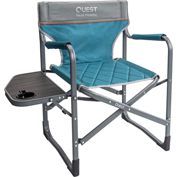 Quest Head Honcho 84cm Aluminium Directors Chair w/ Armrests Camping/Picnic Blue