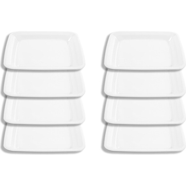 8x Lemon & Lime Square 40x40cm Serving Food/Snacks Platter Outdoor Tableware WHT