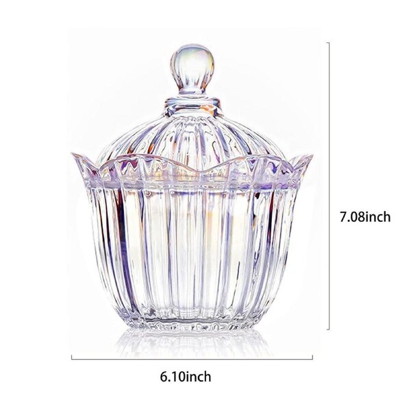 20cm Crystal Glass Candy Jar Luxury Sweets Holder Glass Storage Jar