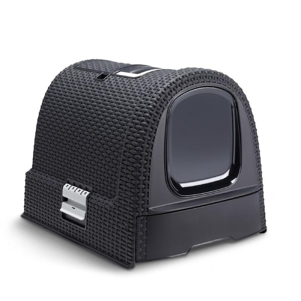 Curver Rattan Style Cat Litter Box - Graphite