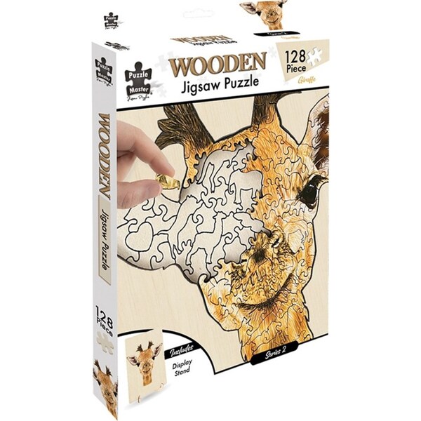 128pc Puzzle Master Series-3 Wooden Jigsaw Puzzle w/ Stand Set Kids 8y+ Giraffe