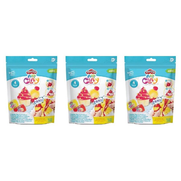3x 4pc Play-Doh Crunchy Cupcake Air Clay Confections Set Kids/Children Toy 3y+