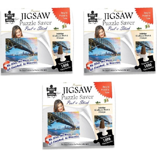 3x 14pc Puzzle Master Adhesive Sheets/Hangers Jigsaw Puzzle Saver Set Teens