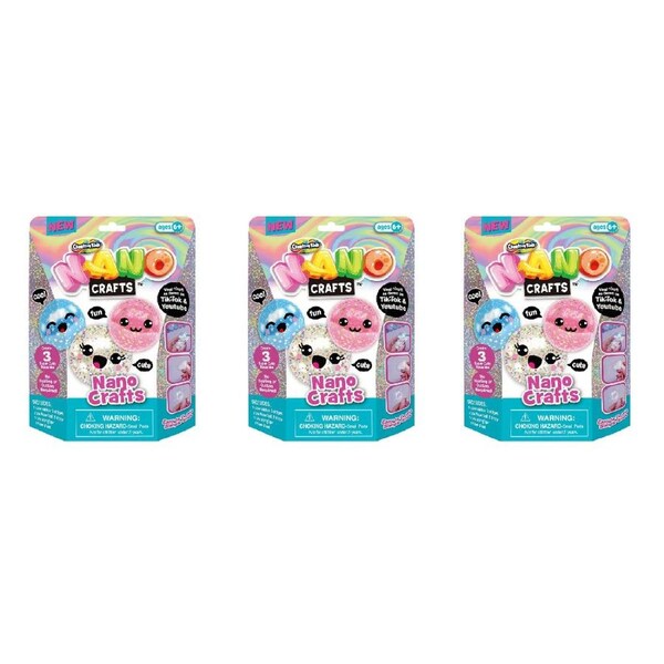 3x Nano Crafts Super Cute Squishy Kit Kids/Children DIY Art Craft Play Toy 6y+