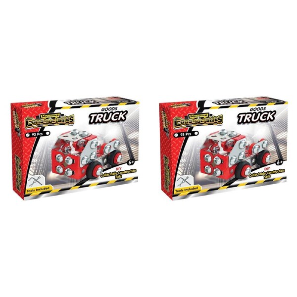2x 93pc Construct IT Constructables DIY Goods Truck Toy Set w/ Tools Kids 6+ Red