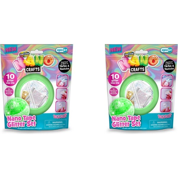 2x Nano Crafts Glitter Tape Set Art Craft Kids/Children Creative Play Toy 6+ PNK