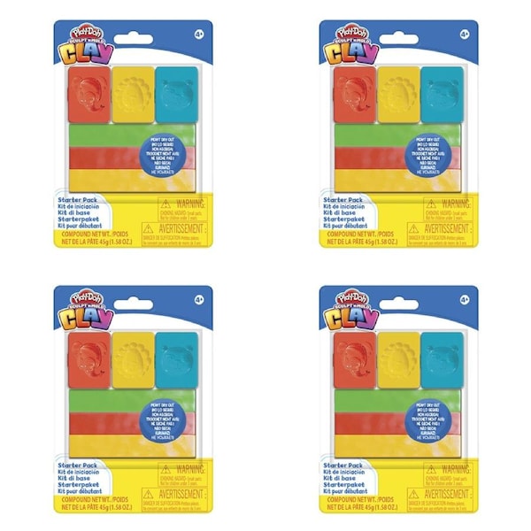 4x Play-Doh Shape n' Mold Clay Starter Pack Kids Art Craft Children Fun Toy 4y+