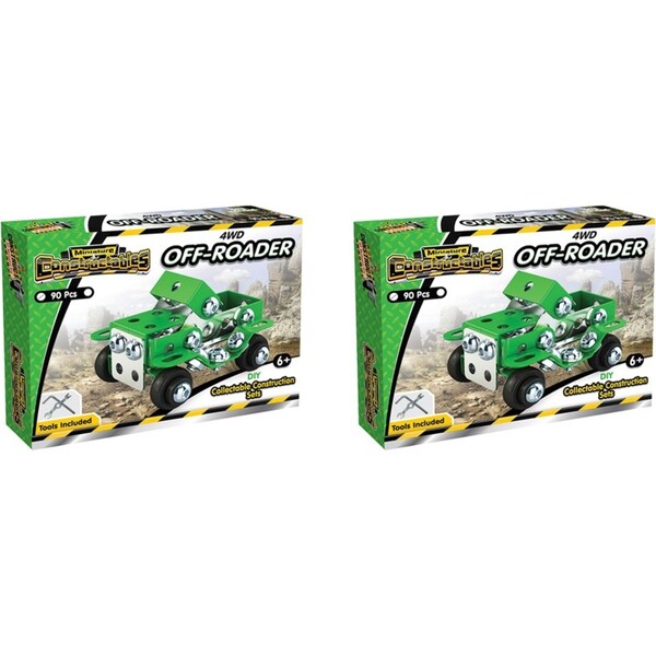 2x 90pc Construct IT Constructables DIY Off-Roader Toy w/ Tools Kids 6y+ Green