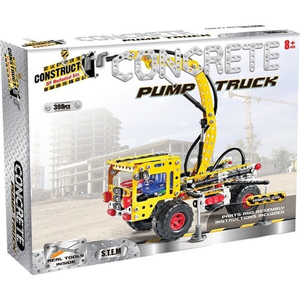 398pc Construct IT DIY Pump Truck Toy w/ Tools STEM Build Assembly Kit Kids 8y+