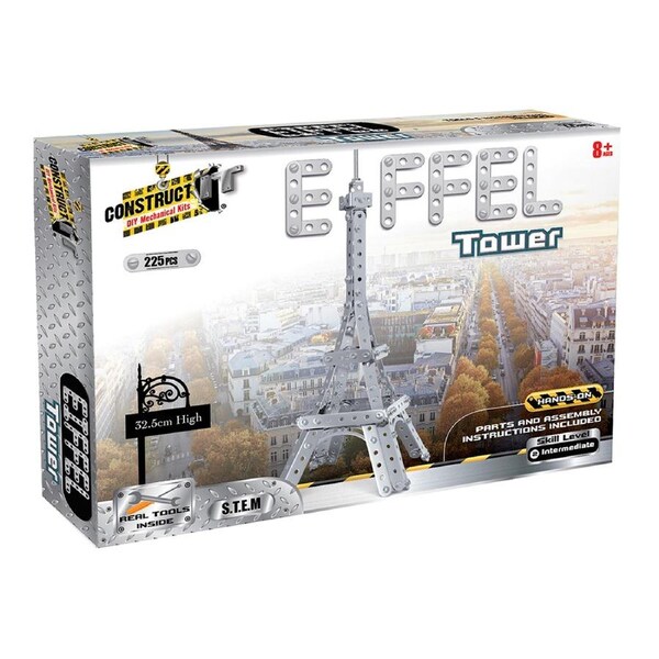 225pc Construct IT DIY Eiffel Tower Toy w/ Tools STEM Build Assembly Kit Kids 8+