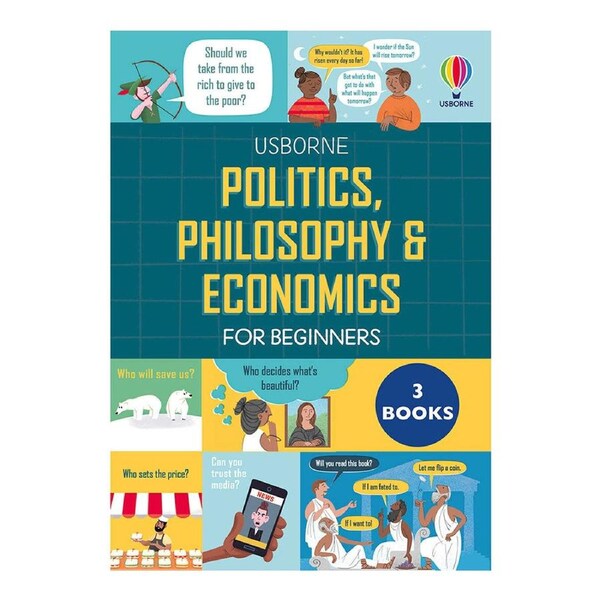 3pc Usborne Politics Philosophy & Economics For Beginner Slipcase Learning Book