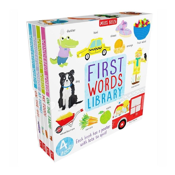4pc Miles Kelly First Words Library Kids Numbers/Shapes Reading Learning Book