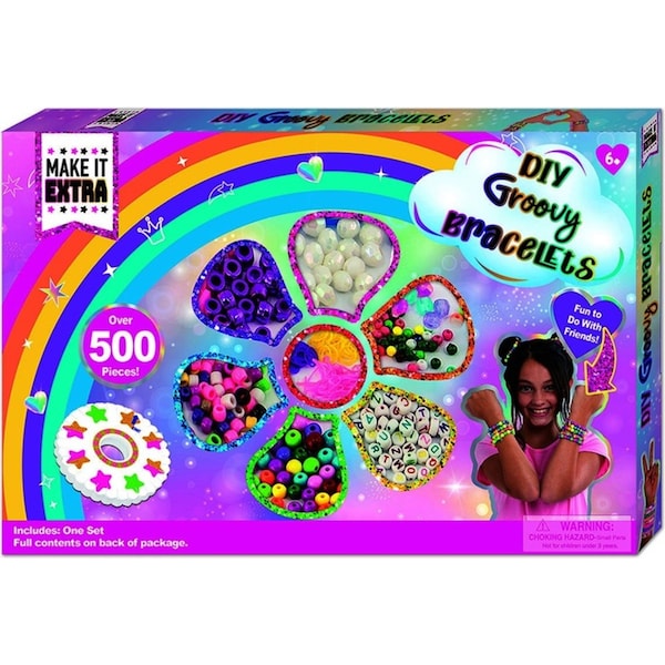500pc Creative Kids Groovy Bracelet Kit DIY Beads Accessory Craft Children 6y+