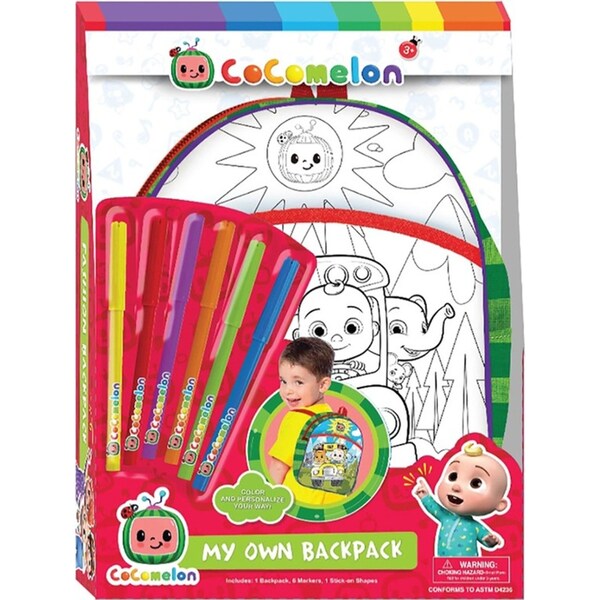 Creative Kids Cocomelon Backpack/Markers/Stick Shapes Set Children/Toddler 3+