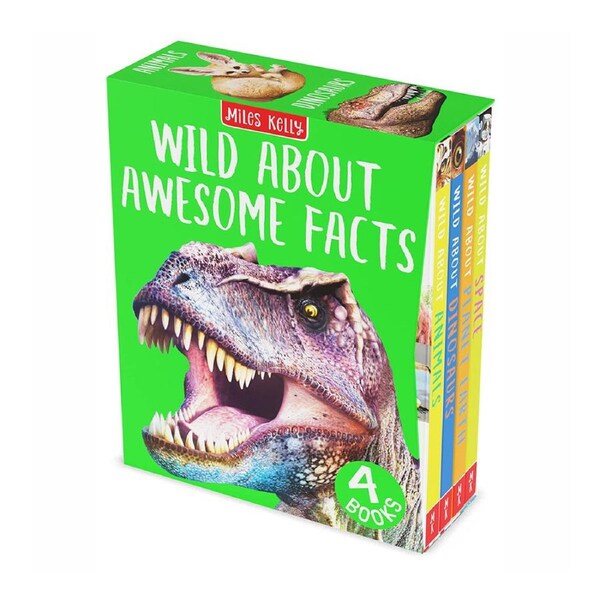 4pc Miles Kelly Wild About Awesome Facts Kids Reading Picture Book Collection