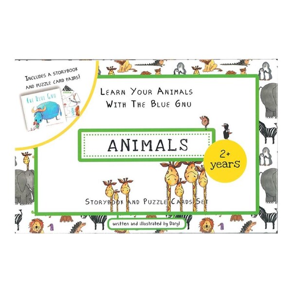 Crane Press Match & Learn ABC Animals Storybook/Puzzle Cards Set Kids/Toddler 2+