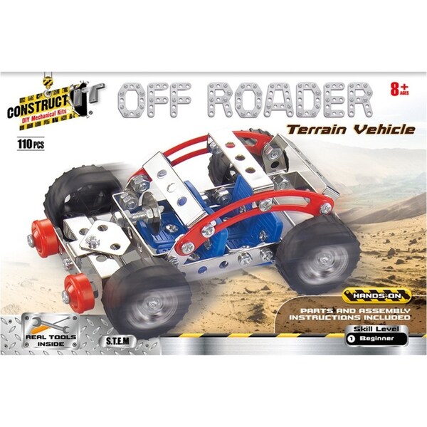 110pc Construct IT DIY Off Roader Vehicle Toy w/ Tools STEM Assembly Kit Kids 8+