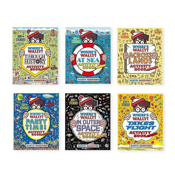 6pc Where's Wally Activity Book Collection Set Kids/Children Fun Play Pack 5y+