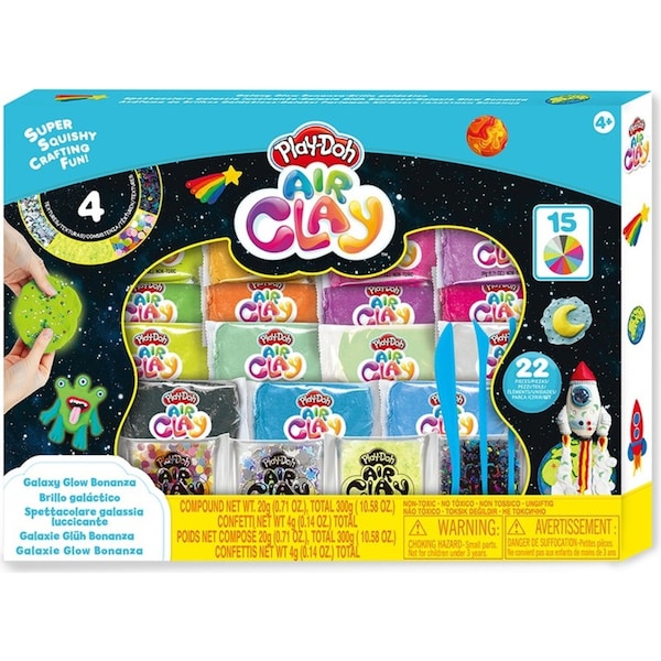 Play-Doh Air Clay Galaxy Glow Bonanza Set Kids/Children Art Craft Play Toy 4y+