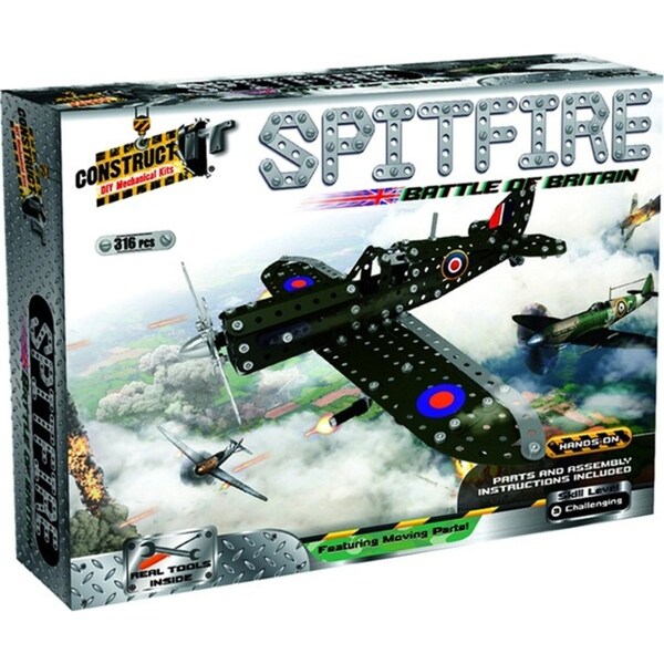 316pc Construct IT DIY Spitfire Toy w/ Tools Play Build Assembly Kit Kids 8y+