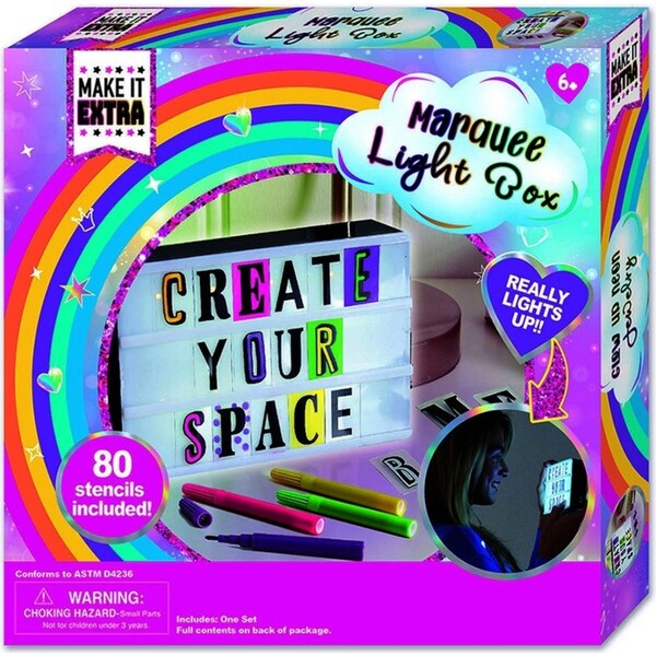 Creative Kids Light Up Marquee Box w/ Stencil/Marker Room Display Children 6y+