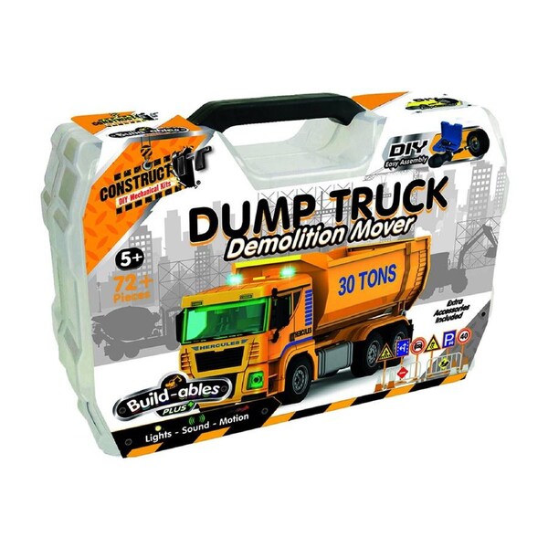 72pc Construct IT Buildables Dump Truck DIY Toy Set w/ Case Build Kit Kids 5y+