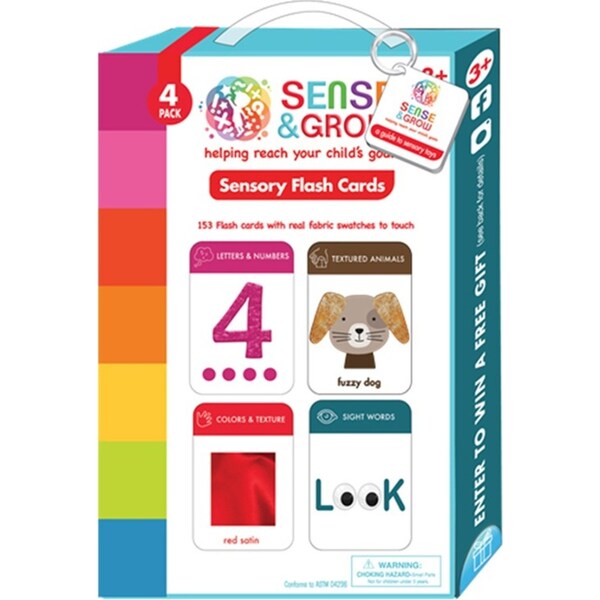 153pc Sense & Grow Textured Letter/Number/Color Sensory Flash Card Set Kids 3+