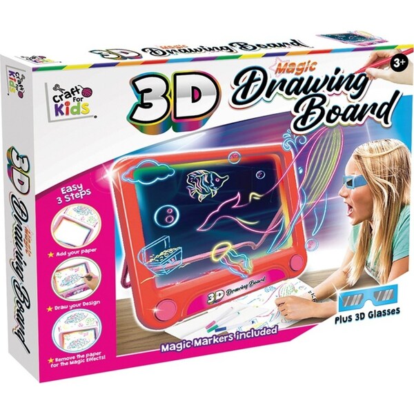 Craft For Kids 3D Drawing Board w/ Markers & Eyeglasses Art Toy Children 3+