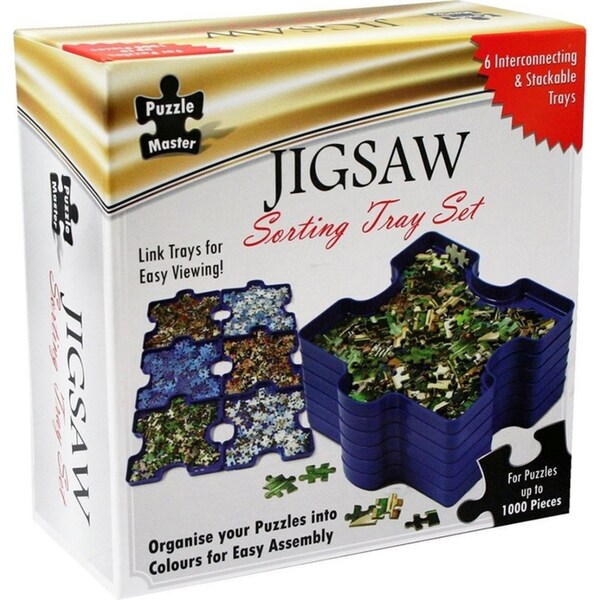 6pc Puzzle Master Interconnecting Stackable Jigsaw Sorting Tray Set Teens