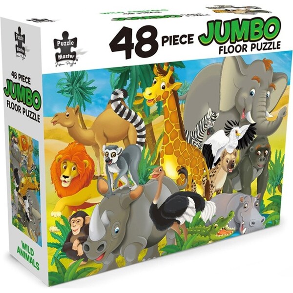 48pc Puzzle Master Jumbo Floor Wild Animals Jigsaw Puzzle Kids/Children 3y+