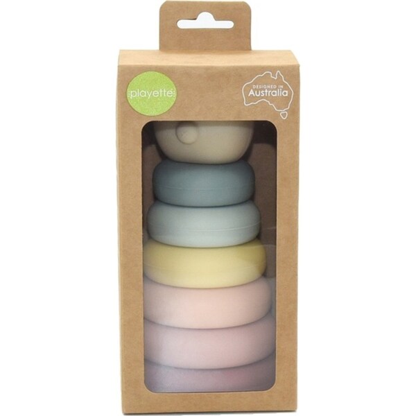 Playette Silicone Bear Round Stacker Baby/Infant Sensory Play Activity Toy 4m+