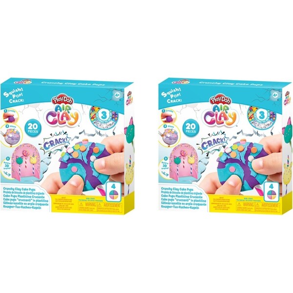 2x 20pc Play-Doh Air Clay Crackle Surprise Crunchy Cake Pops Set Kids Craft 3y+