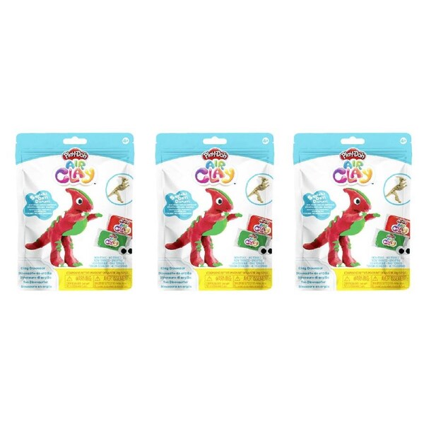 3x Play-Doh Air Clay Parasaurol Dinosaur Art Craft Creative Toy Kids/Children 4+