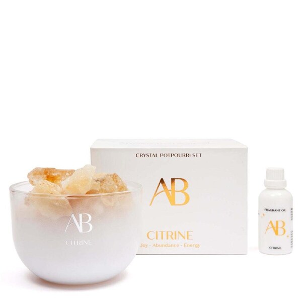 3pc Aromabotanical Crystal 50ml Potpourri & Oil Scented Fragrance Set Citrine