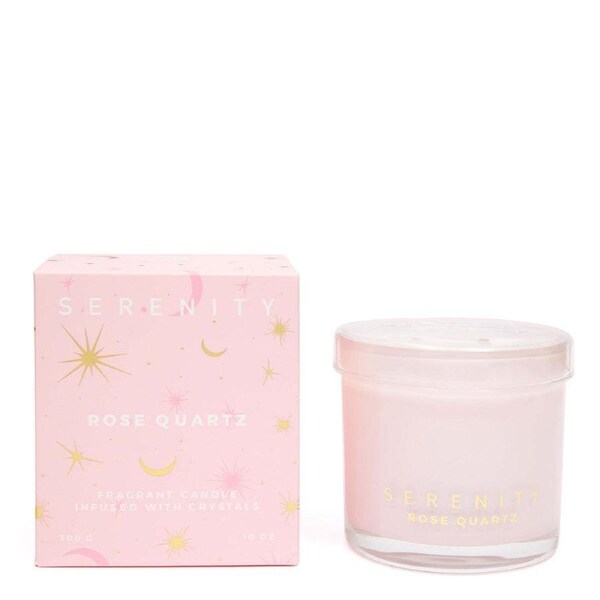 Serenity Crystal Love & Rose Quartz 300g Soy Wax Scented Candle Home Fragrance