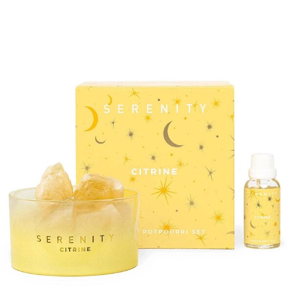 3pc Serenity Crystal 50ml Potpourri & Oil Home Fragrance Set Energise & Citrine