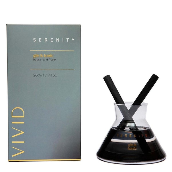 Serenity Vivid 200ml Reed Diffuser Scented Home Fragrance/Aroma Gin & Tonic