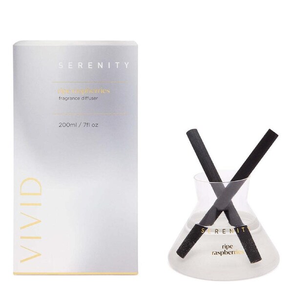 Serenity Vivid 200ml Reed Diffuser Scented Home Fragrance/Aroma Ripe Raspberries