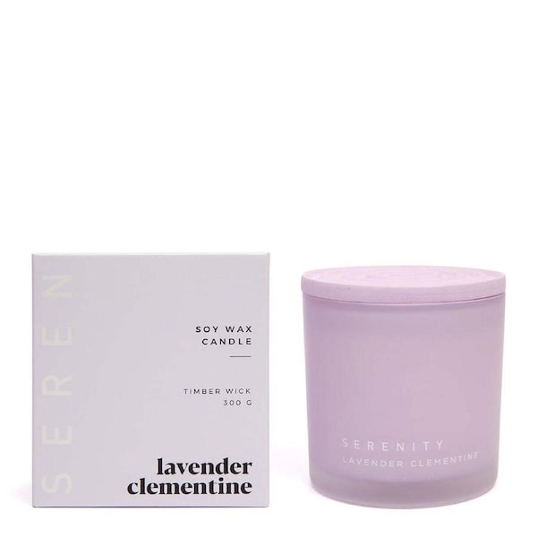 Serenity Coloured Core 300g Soy Wax Scented Candle Fragrance Lavender Clementine