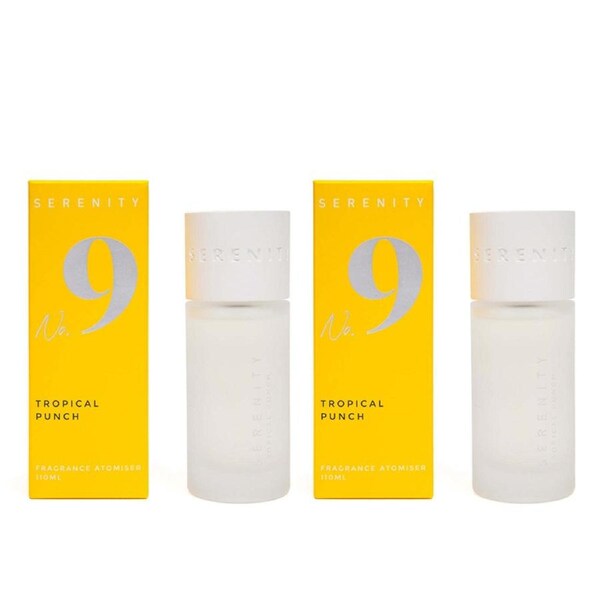 2x Serenity Numbered Core 110ml Room Spray Scented Home Fragrance Tropical Punch