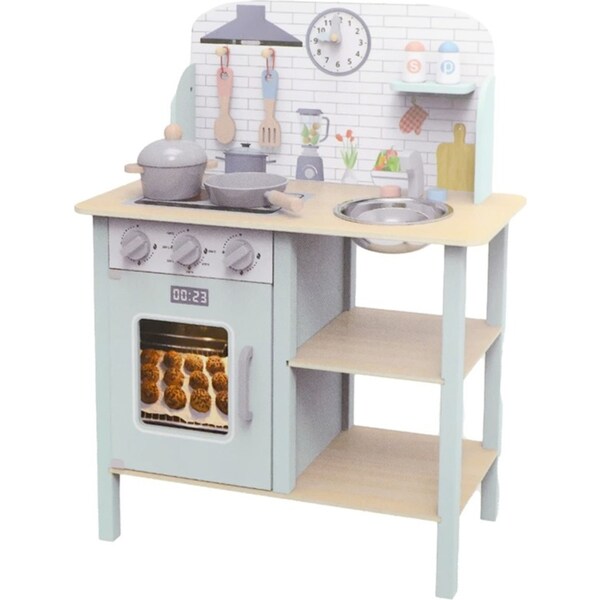 Tooky Toy 60x81cm Wooden Kids/Children Pretend Play Kitchen Toy Set w/Utensil 3+