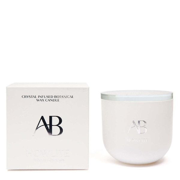 Aromabotanical Howlite Crystal Infused 340g Scented Wax Candle Home Fragrance